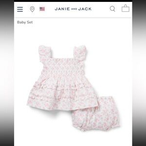 Janie and Jack pink floral set